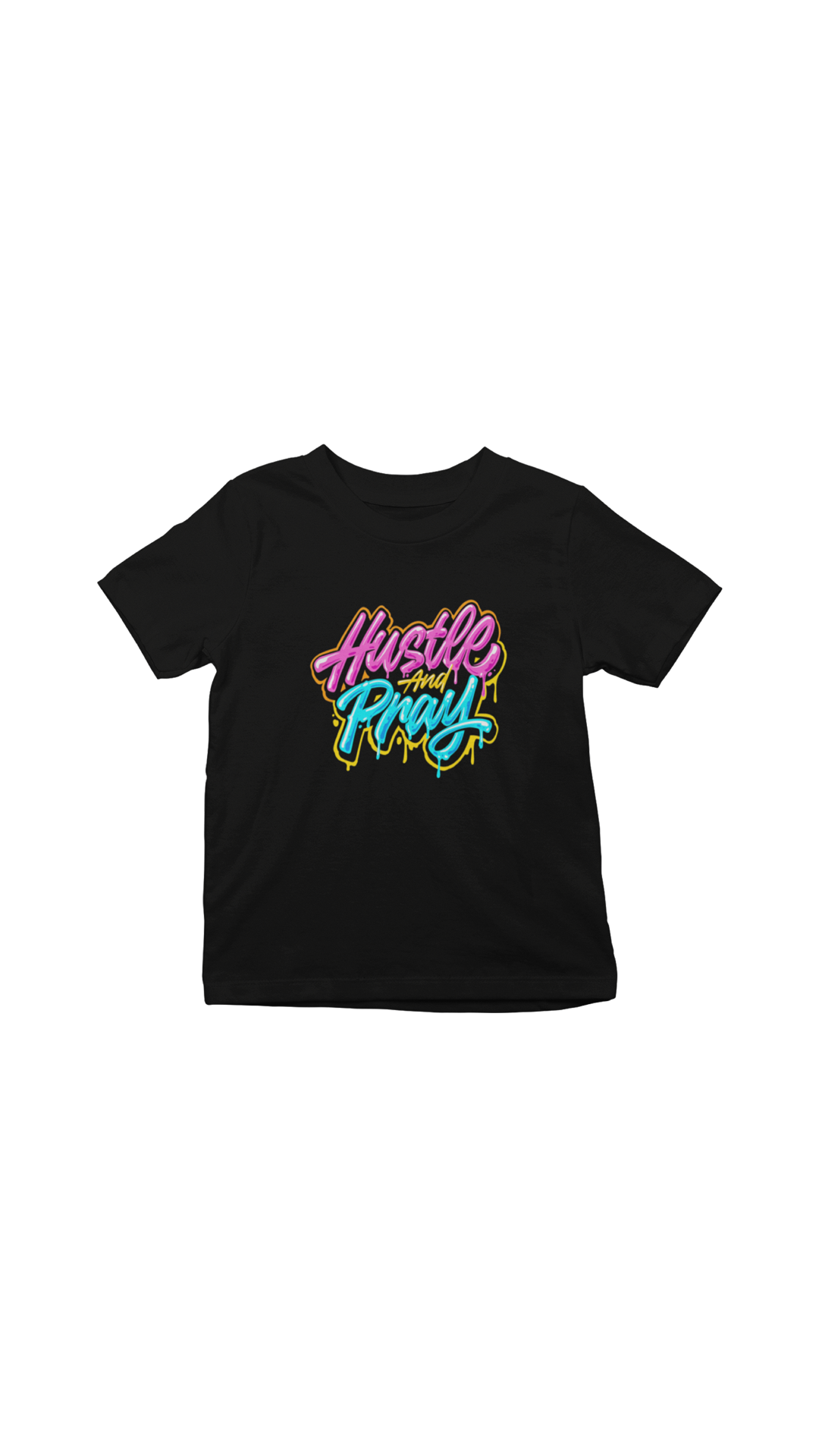 "Hustle and Pray Graffiti" youth tee