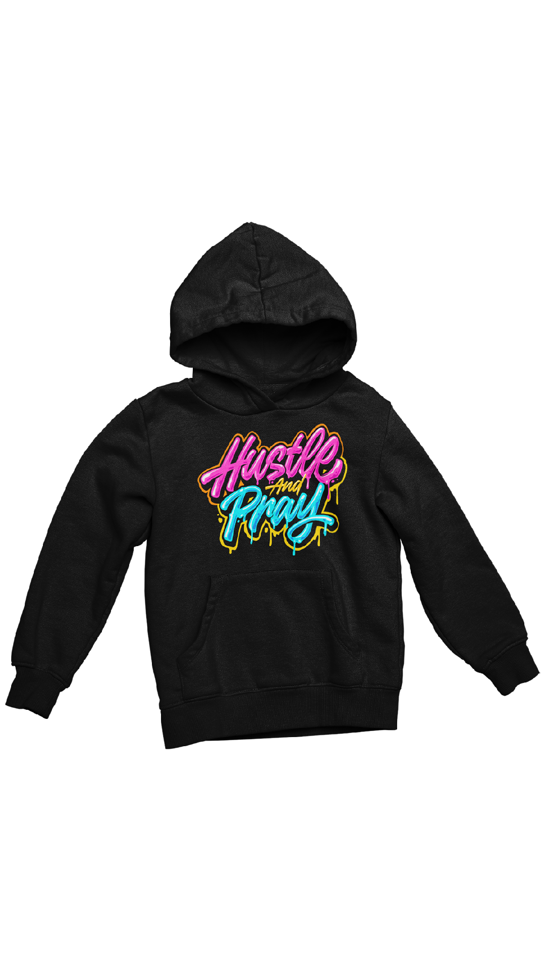 "Hustle and Pray Graffiti" youth hoodie