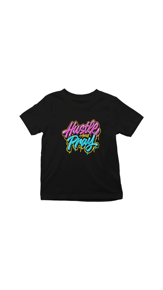 "Hustle and Pray Graffiti" youth tee