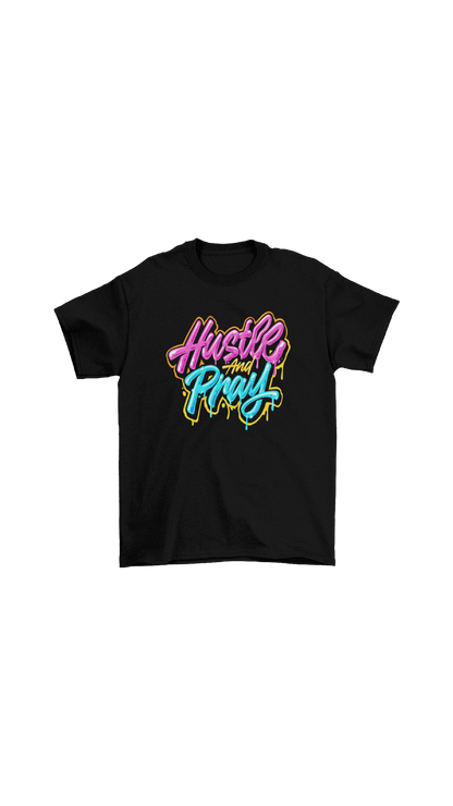 "Hustle and Pray Graffiti" tee