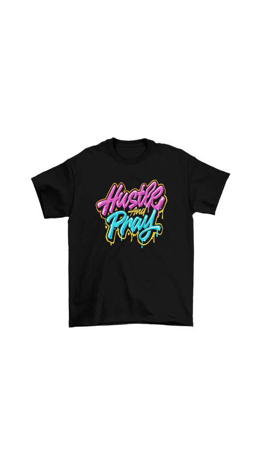 "Hustle and Pray Graffiti" tee