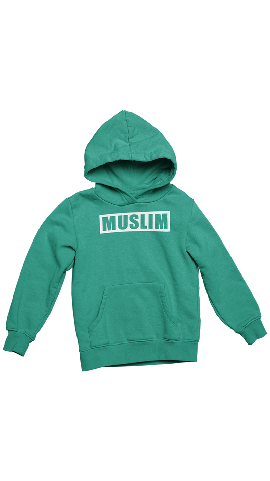 "MUSLIM" (puff print) youth hoodie