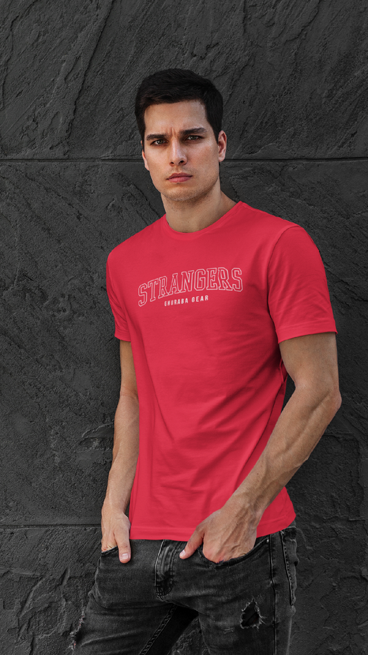 "STRANGERS" Collegiate tee