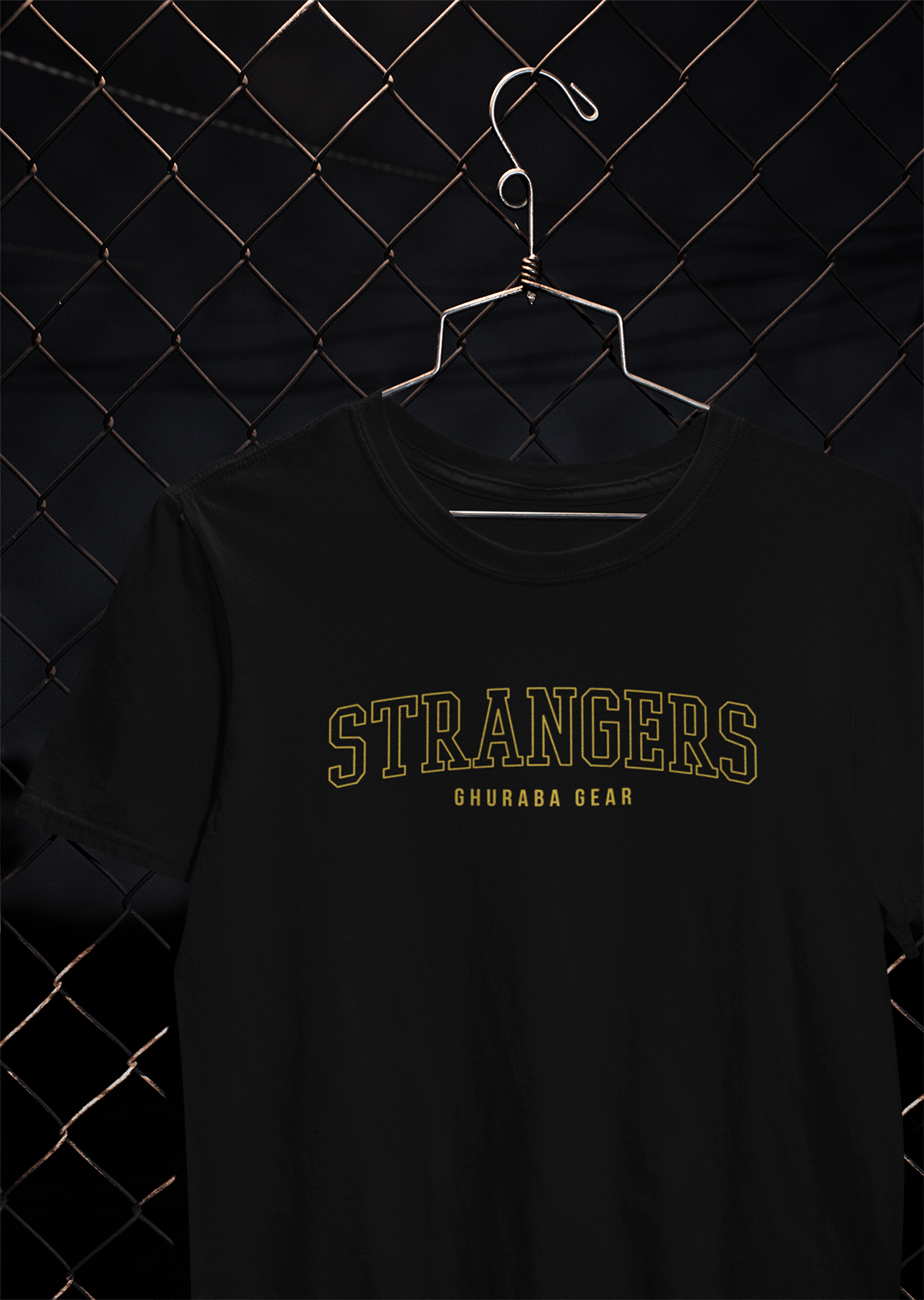 "STRANGERS" Collegiate tee