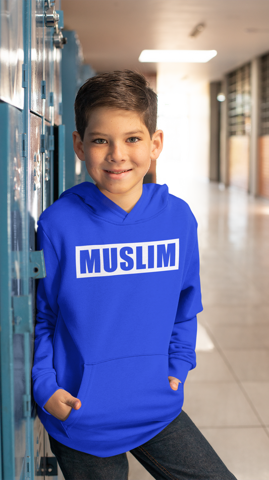 "MUSLIM" (puff print) youth hoodie